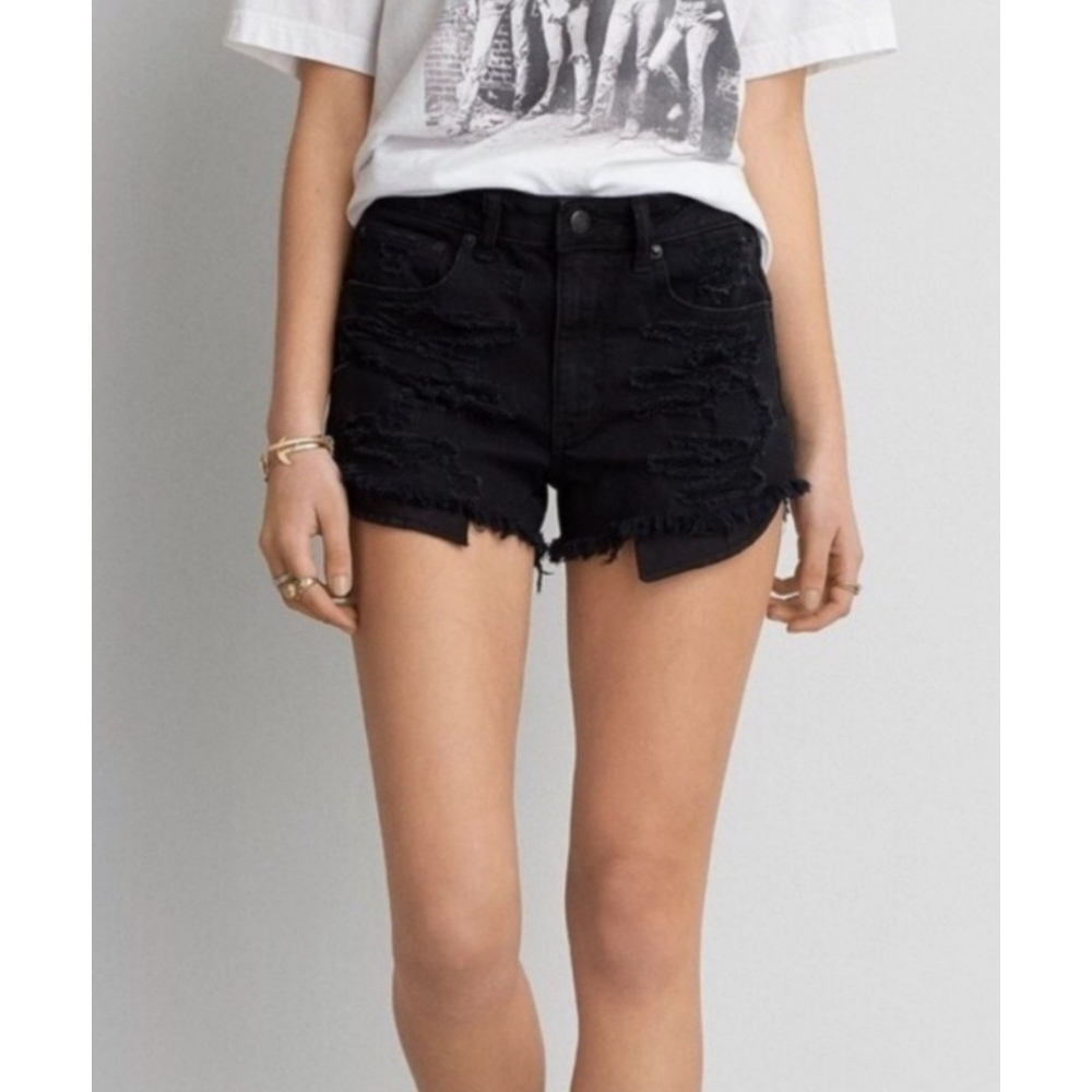 American Eagle Outfitters Hi rise Festival jean shorts Black Size 0